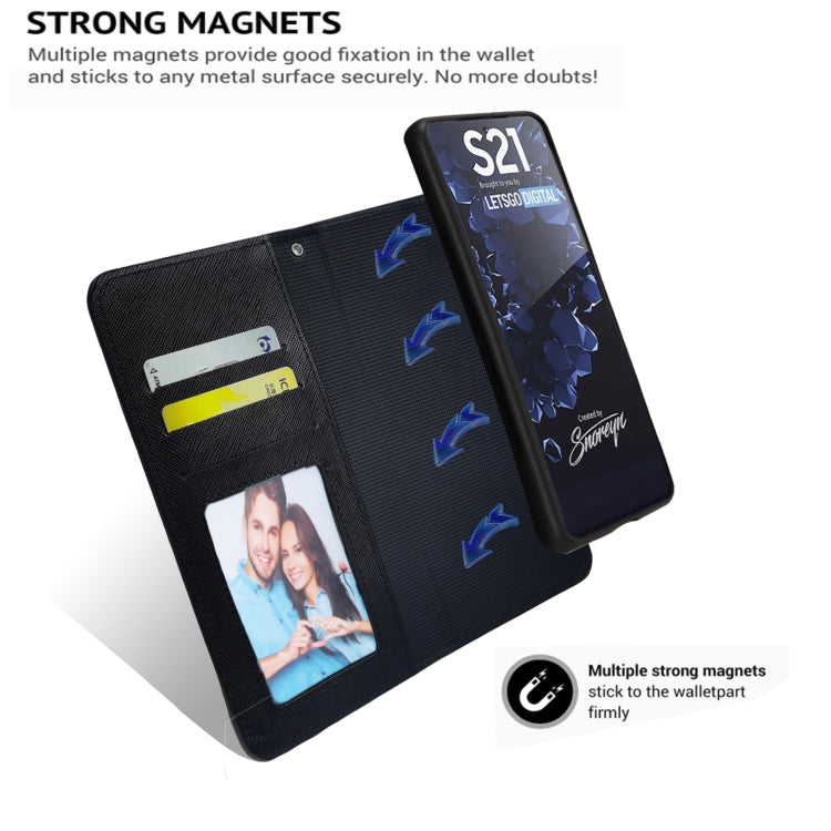 Cross Texture Detachable Leather Phone Case, For Samsung Galaxy S21 5G, For Samsung Galaxy S21+ 5G