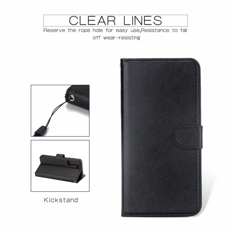 Cross Texture Detachable Leather Phone Case