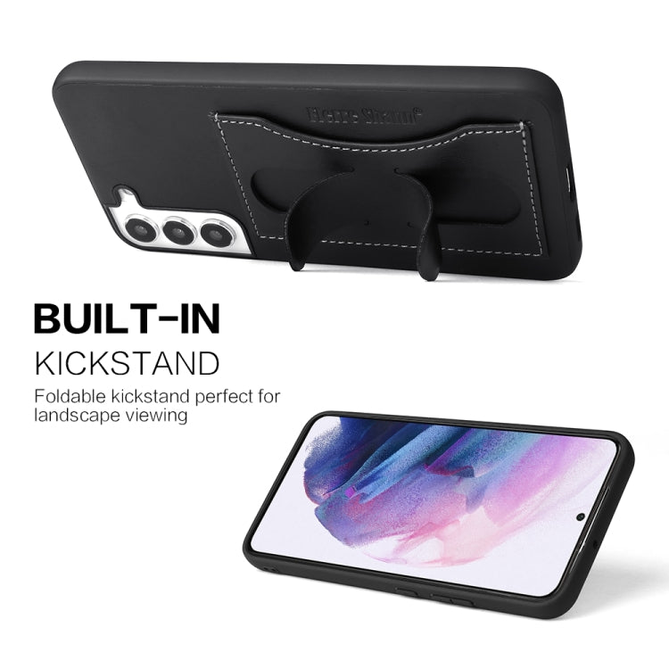 Fierre Shann Full Coverage Leather Phone Case, For Samsung Galaxy S22+ 5G, For Samsung Galaxy S22 Ultra 5G