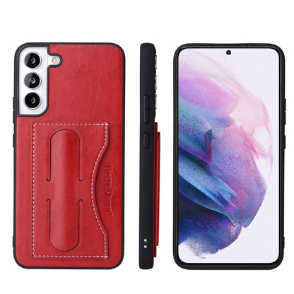 Fierre Shann Full Coverage Leather Phone Case, For Samsung Galaxy S22+ 5G, For Samsung Galaxy S22 Ultra 5G