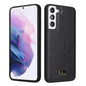 Fierre Shann Leather Texture Phone Back Cover Case, For Samsung Galaxy S22 5G, For Samsung Galaxy S22+ 5G, For Samsung Galaxy S22 Ultra 5G