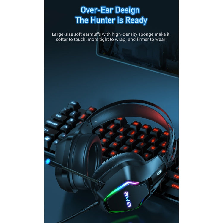 awei GM-1 USB + 3.5mm Ambient Light Gaming Headset with Microphone