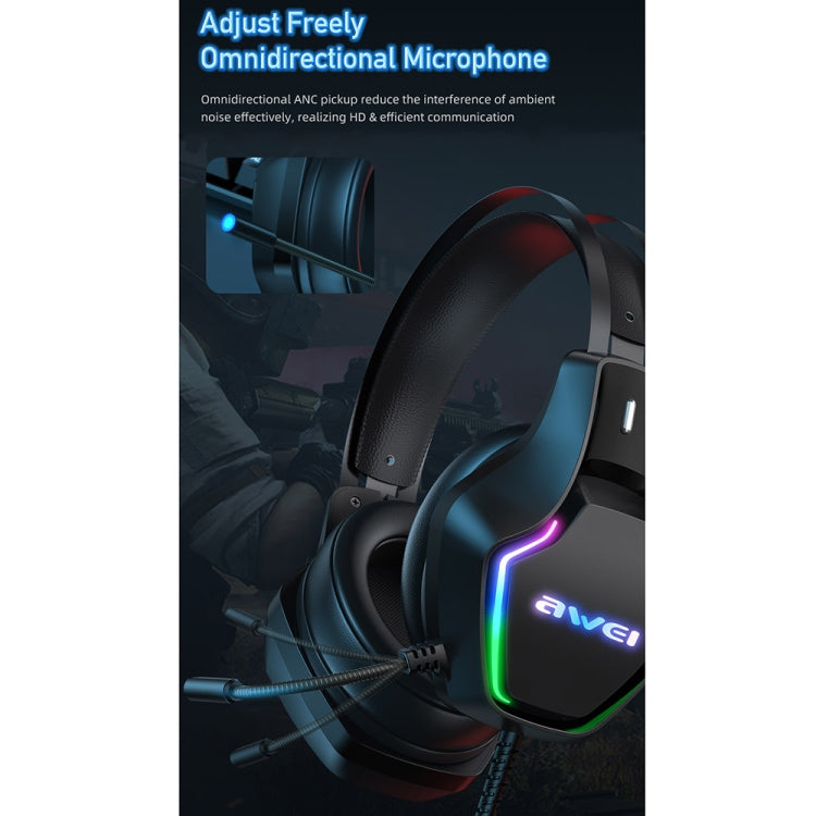 awei GM-1 USB + 3.5mm Ambient Light Gaming Headset with Microphone