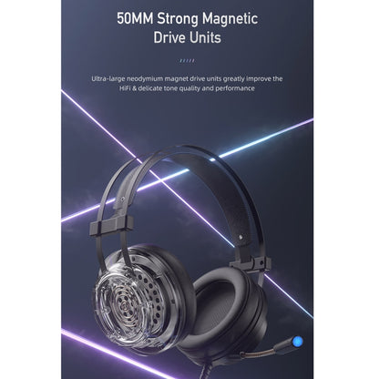 awei GM-2 USB + 3.5mm Ambient Light Gaming Wired Headset with Microphone