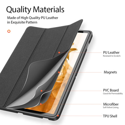 DUX DUCIS Domo Series Magnetic PU Leather Tablet Case, For Samsung Galaxy Tab S8 / Galaxy Tab S7