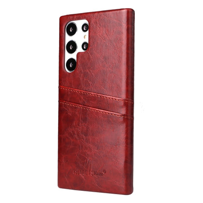 Fierre Shann Retro Oil Wax Texture PU Leather Phone Case with Card Slots