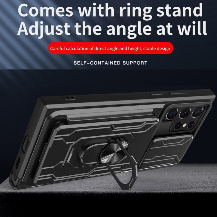 Sliding Camshield Card Phone Case, For Samsung Galaxy S22 Ultra 5G