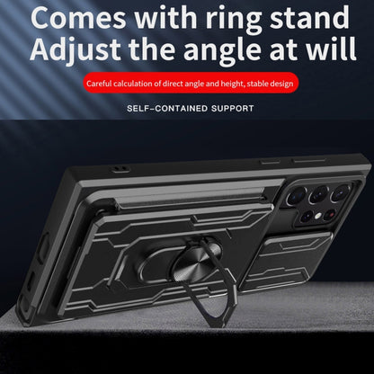 Sliding Camshield Card Phone Case, For Samsung Galaxy S22 Ultra 5G