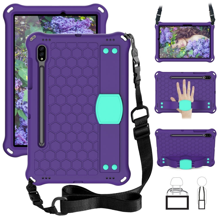 Honeycomb Design EVA + PC Tablet Case with Strap, For Samsung Galaxy Tab S8 / Tab S7