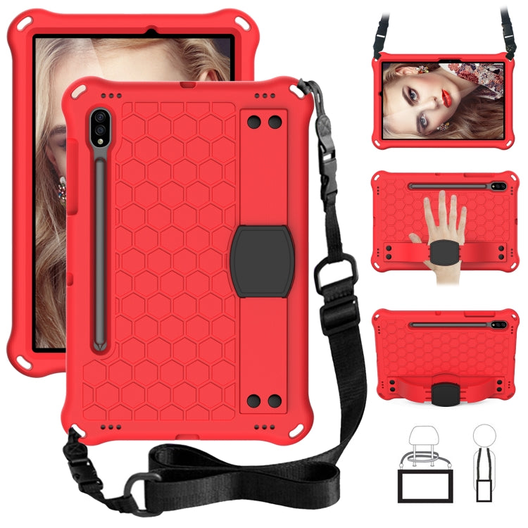 Honeycomb Design EVA + PC Tablet Case with Strap, For Samsung Galaxy Tab S8 / Tab S7