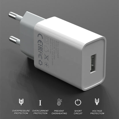 IVON AD-33 2 in 1 2.1A Single USB Port Travel Charger + 1m USB to USB-C / Type-C Data Cable Set,, EU Plug, US Plug