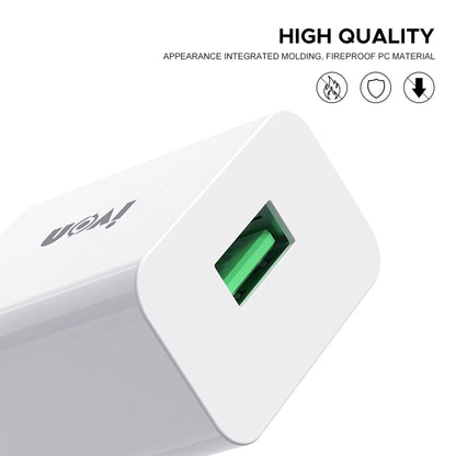 IVON AD-35 2 in 1 18W QC3.0 USB Port Travel Charger + 1m USB to Micro USB Data Cable Set,, EU Plug, US Plug