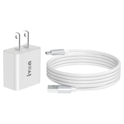 IVON AD-35 2 in 1 18W QC3.0 USB Port Travel Charger + 1m USB to Micro USB Data Cable Set,, EU Plug, US Plug