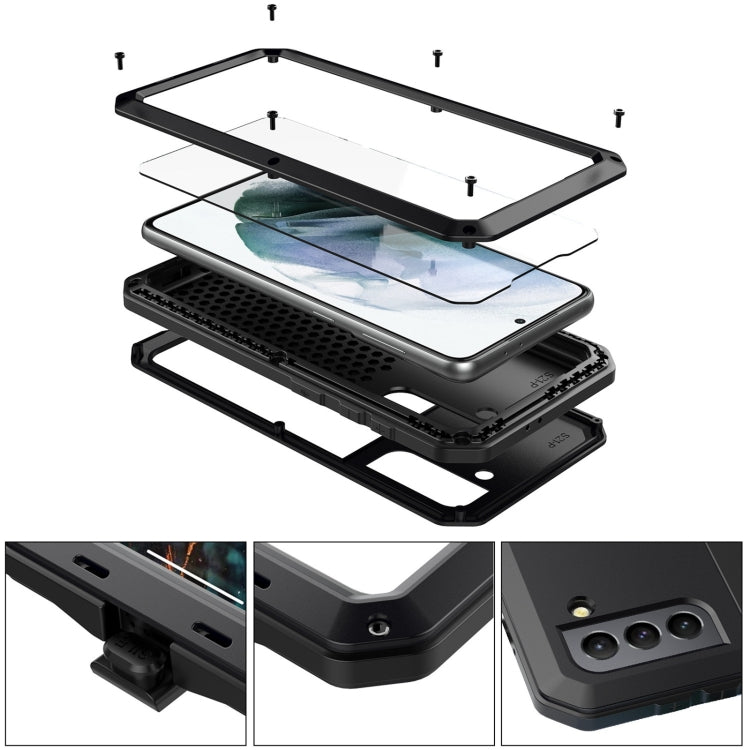 Shockproof Waterproof Silicone + Zinc Alloy Phone Case