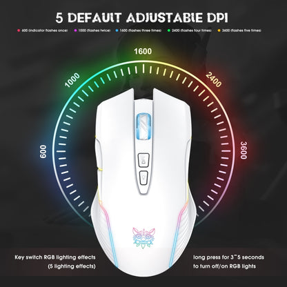 ONIKUMA CW905 2.4G RGB Lighting Wireless Mouse, CW905 Wireless Mouse (Grey White), CW905 Wireless Mouse(Black), CW905 Wireless Mouse(Pink)
