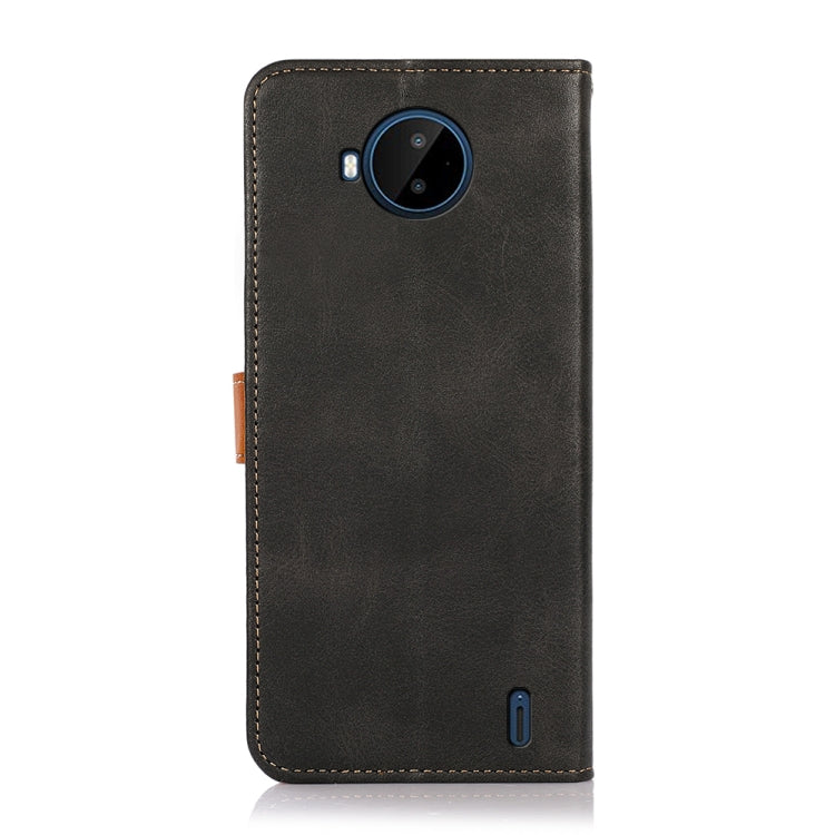 KHAZNEH Dual-color Cowhide Texture Flip Leather Phone Case