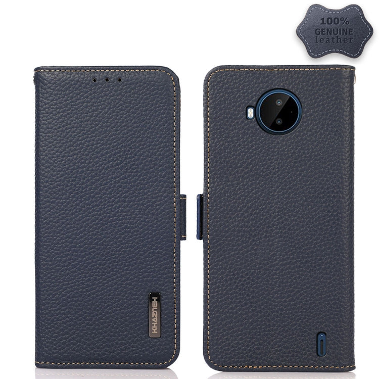 KHAZNEH Side-Magnetic Litchi Genuine Leather RFID Phone Case