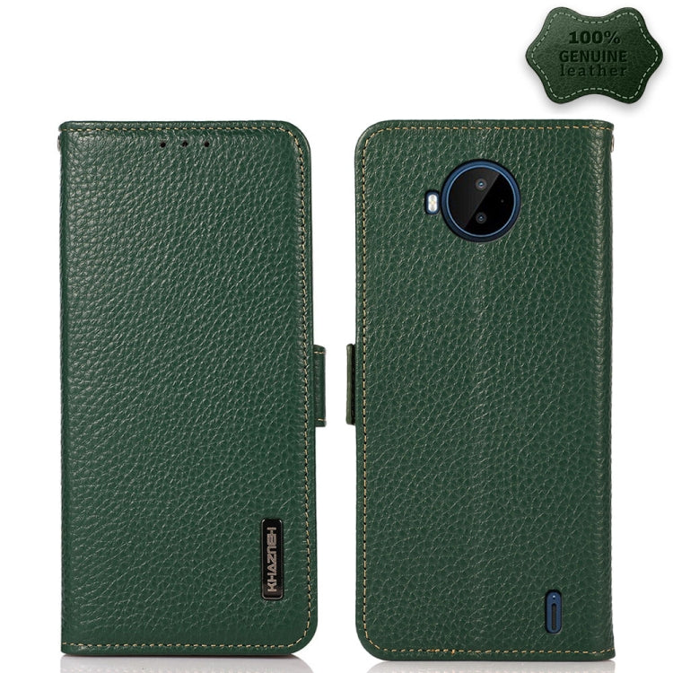 KHAZNEH Side-Magnetic Litchi Genuine Leather RFID Phone Case