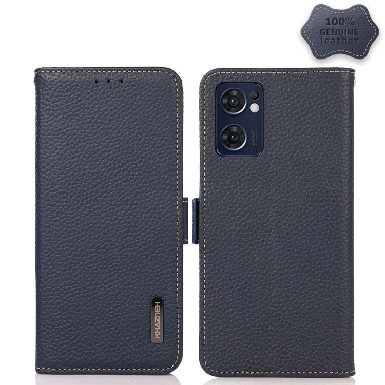 KHAZNEH Side-Magnetic Litchi Genuine Leather RFID Phone Case