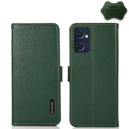 KHAZNEH Side-Magnetic Litchi Genuine Leather RFID Phone Case