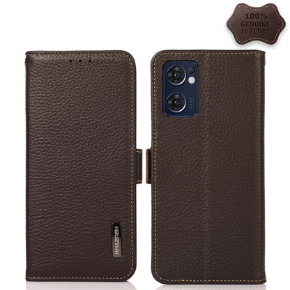 KHAZNEH Side-Magnetic Litchi Genuine Leather RFID Phone Case, For Nokia C20 Plus, For OPPO Reno7 5G / Find X5 Lite, For Xiaomi Redmi Note 11 Pro 5G / 4G Foreign Version, For Xiaomi Redmi Note 11 Pro 5G / 4G                                              ...