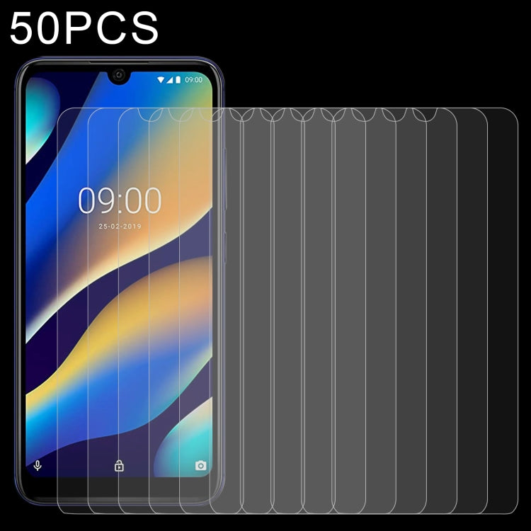 50 PCS 0.26mm 9H 2.5D Tempered Glass Film