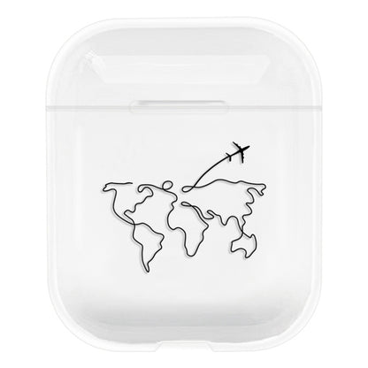 Stick Figure Mapping Transparent Earphone Protective Case