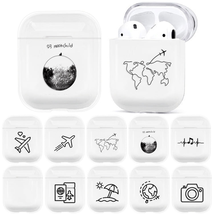 Stick Figure Mapping Transparent Earphone Protective Case