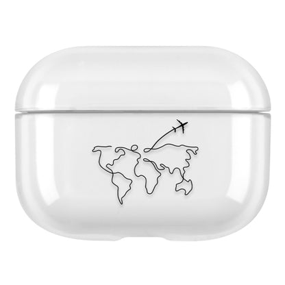 Stick Figure Mapping Transparent Earphone Protective Case