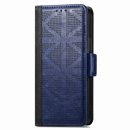 Grid Leather Flip Phone Case