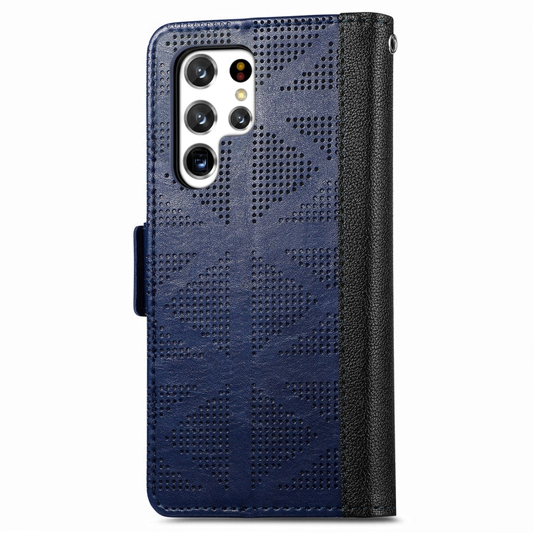 Grid Leather Flip Phone Case