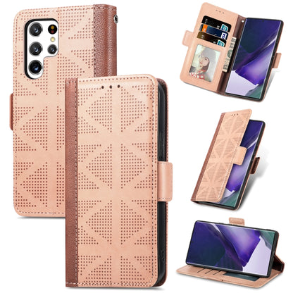 Grid Leather Flip Phone Case