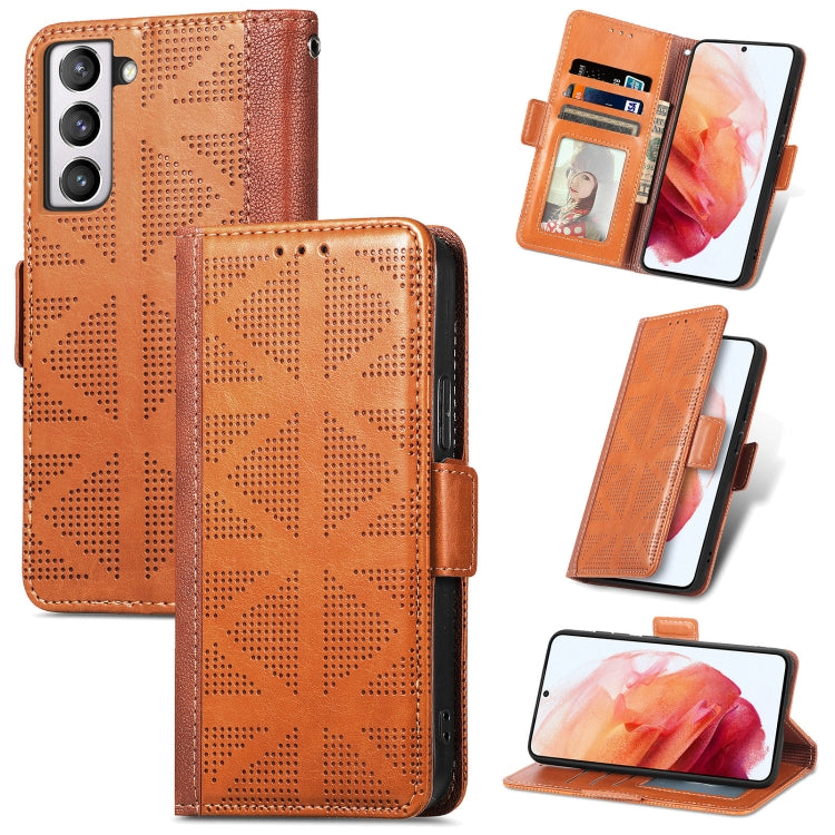 Grid Leather Flip Phone Case