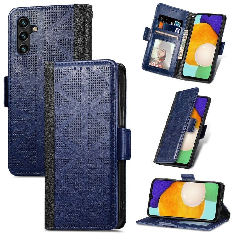 Grid Leather Flip Phone Case