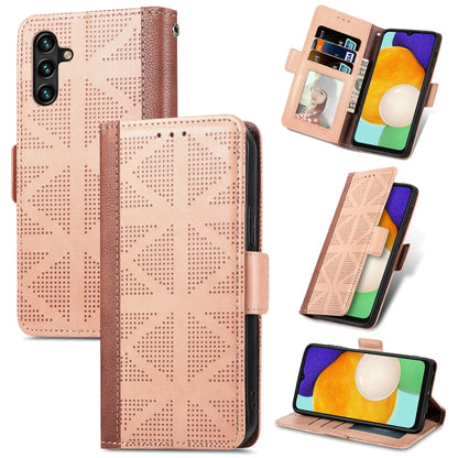 Grid Leather Flip Phone Case