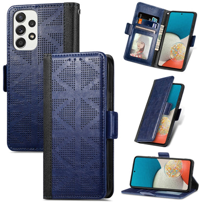 Grid Leather Flip Phone Case