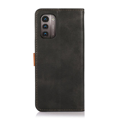 KHAZNEH Dual-color Cowhide Texture Flip Leather Phone Case