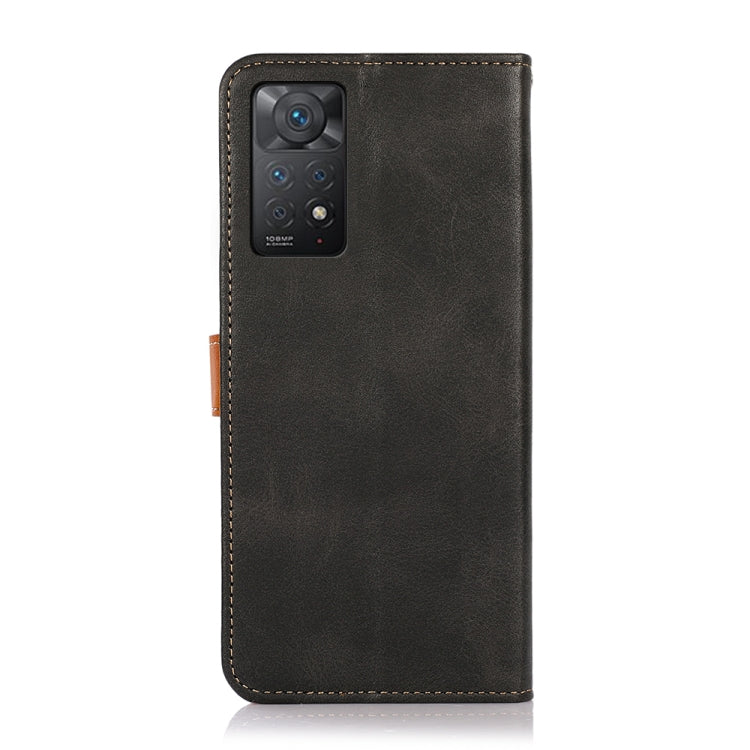 KHAZNEH Dual-color Cowhide Texture Flip Leather Phone Case, For Xiaomi Redmi Note 11 4G/5G Foreign Version, For OnePlus Nord CE 2 5G