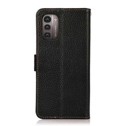 KHAZNEH Side-Magnetic Litchi Genuine Leather RFID Phone Case