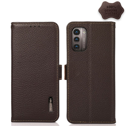 KHAZNEH Side-Magnetic Litchi Genuine Leather RFID Phone Case