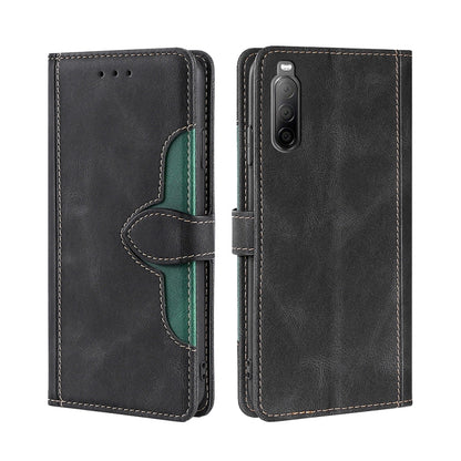 Skin Feel Straw Hat Magnetic Buckle Leather Phone Case