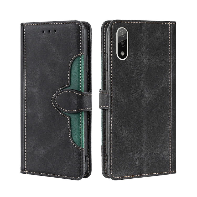 Skin Feel Straw Hat Magnetic Buckle Leather Phone Case