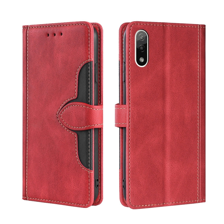 Skin Feel Straw Hat Magnetic Buckle Leather Phone Case
