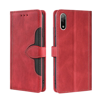 Skin Feel Straw Hat Magnetic Buckle Leather Phone Case