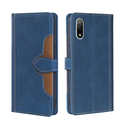Skin Feel Straw Hat Magnetic Buckle Leather Phone Case