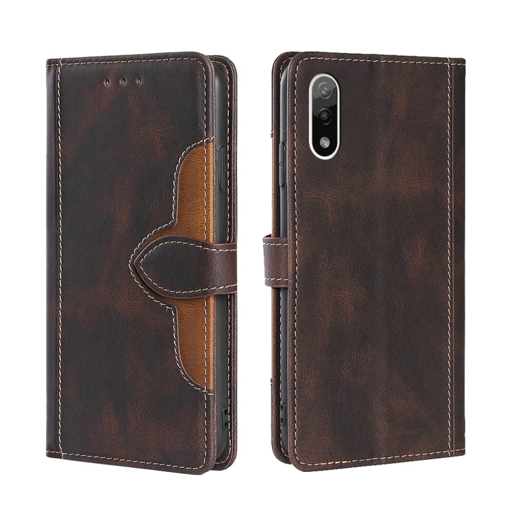 Skin Feel Straw Hat Magnetic Buckle Leather Phone Case