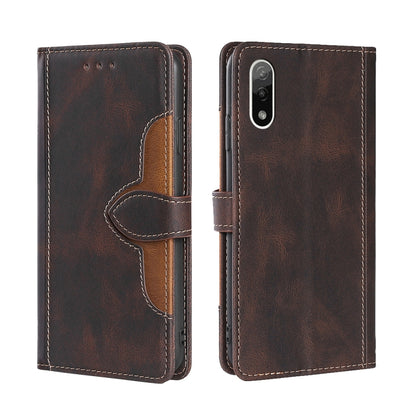 Skin Feel Straw Hat Magnetic Buckle Leather Phone Case