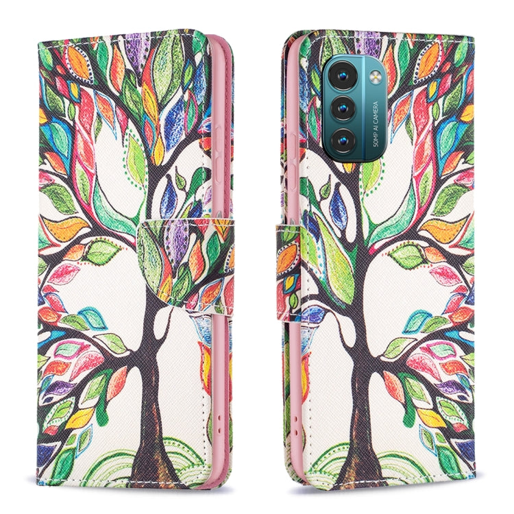 Colored Drawing Pattern Horizontal Flip Leather Phone Case