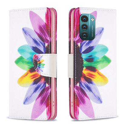 Colored Drawing Pattern Horizontal Flip Leather Phone Case