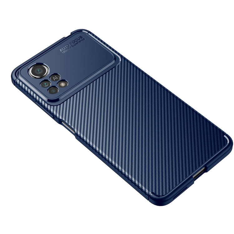 Carbon Fiber Texture Shockproof TPU Phone Case, For Xiaomi Poco M4 Pro Fine Hole Version